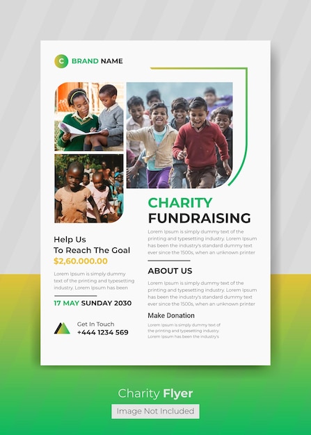 Vector flyer poster design for event charity fundraising