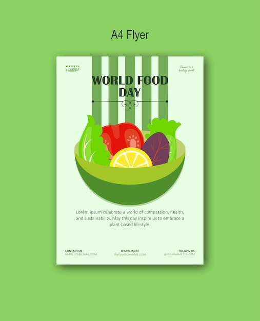 flyer and poster template for world vegetarian day and world food day creative flyer design