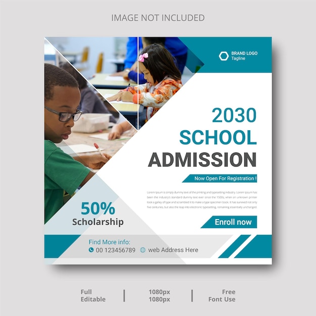 A flyer for a school admission program