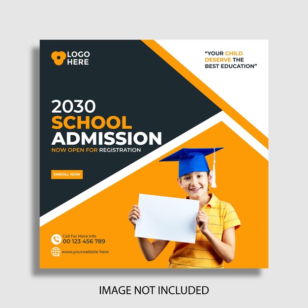 A flyer for a school admission program.