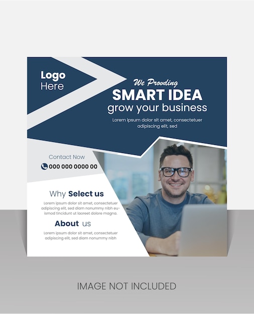 Vector a flyer for smart idea grow your business.