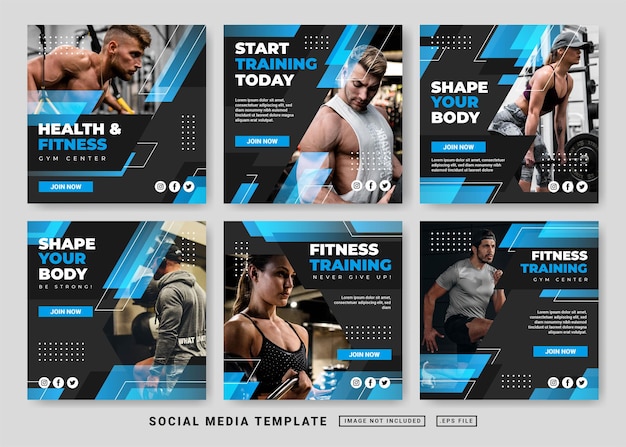 Flyer or social media post template. gym fitness social media post template