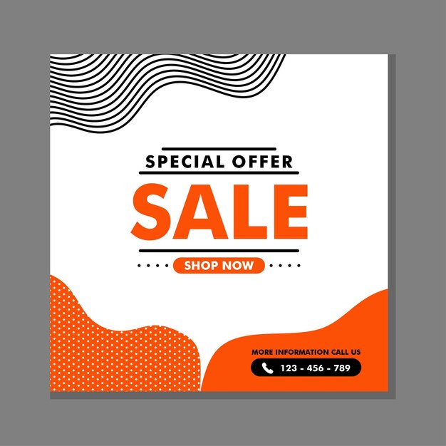 Vector a flyer for special offer sale is displayed on orange background