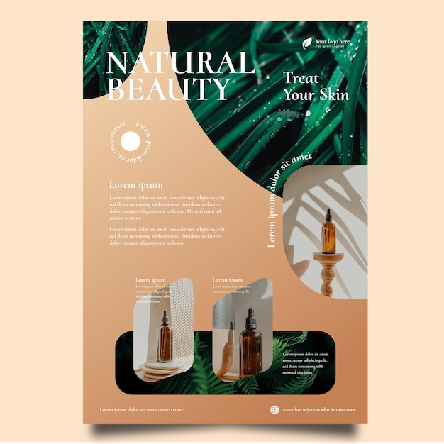 Flyer template for beauty nature product