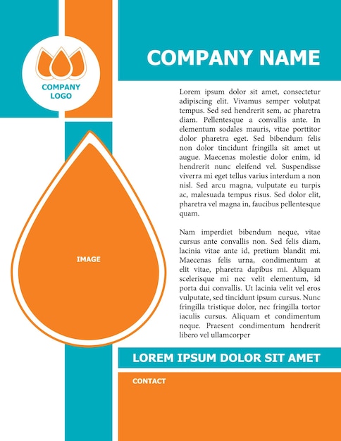 Vector flyer template brochure logo elements water logo lubricant company