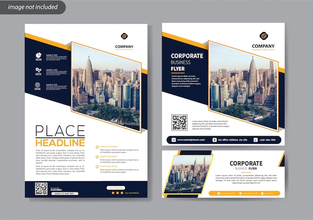 Flyer template for cover annual report corporate and social media promotion