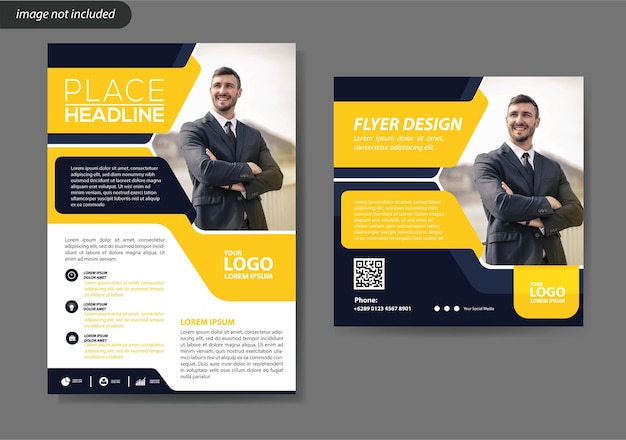 Flyer template design for cover layout annual report