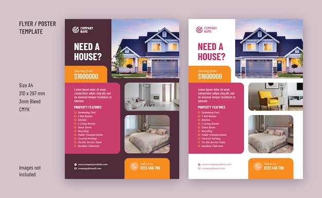 Flyer template design for real estate business