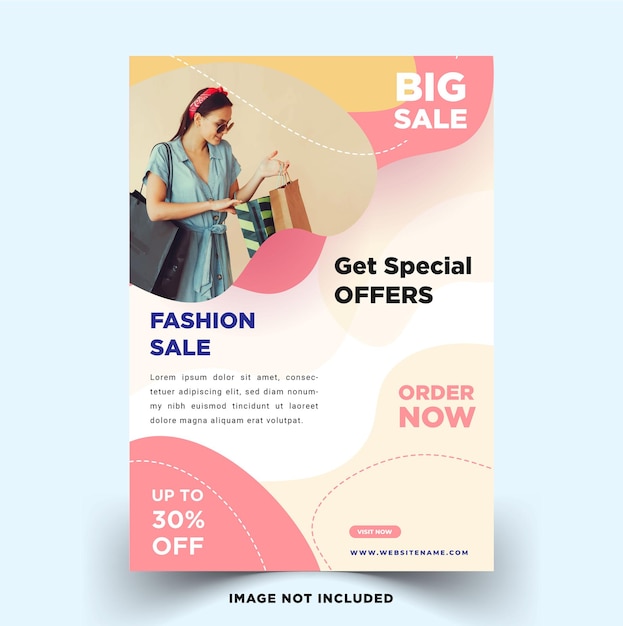 Vector flyer template for fashion sale with a minimalist design