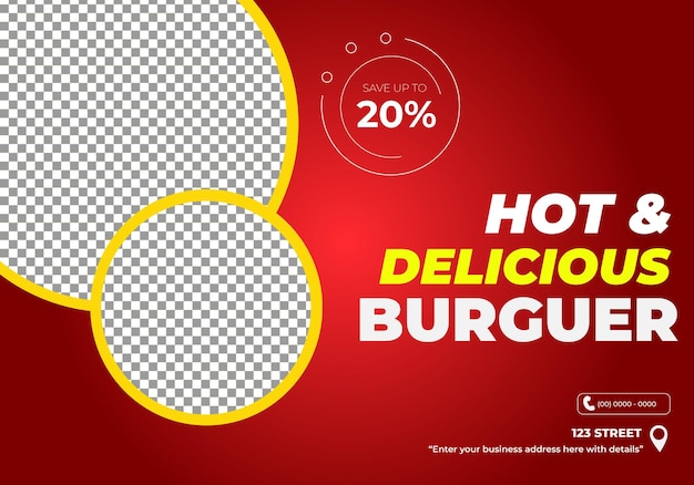 Vector flyer template for fast food burger restaurants fully editable