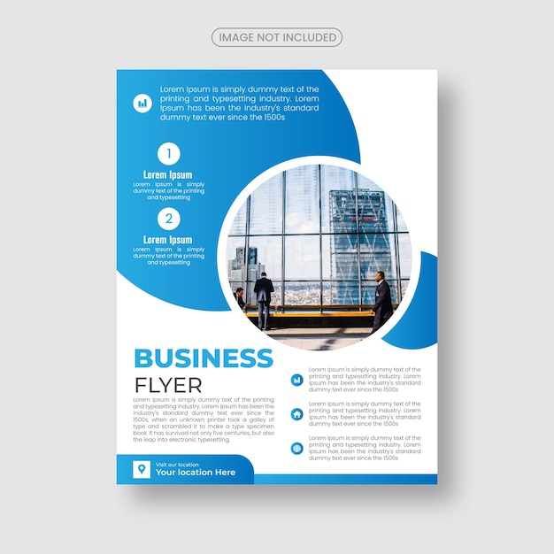 flyer template layout design flat and minimal blue color business flyer template