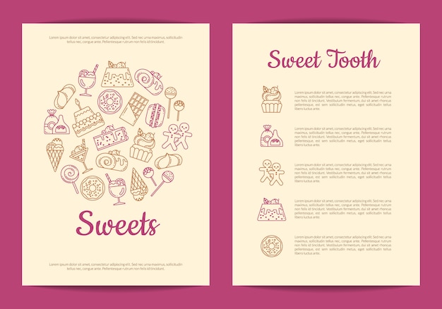 Vector flyer template for pastry or confectionary shop