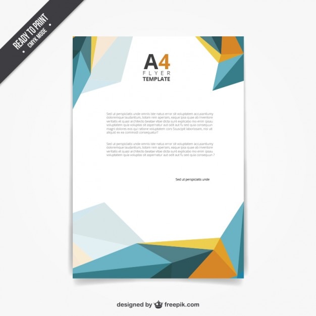 Flyer template in polygonal style