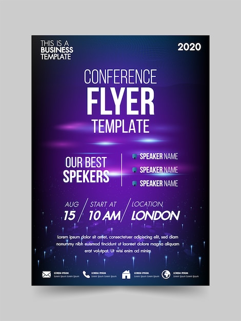 Vector flyer template technology conference