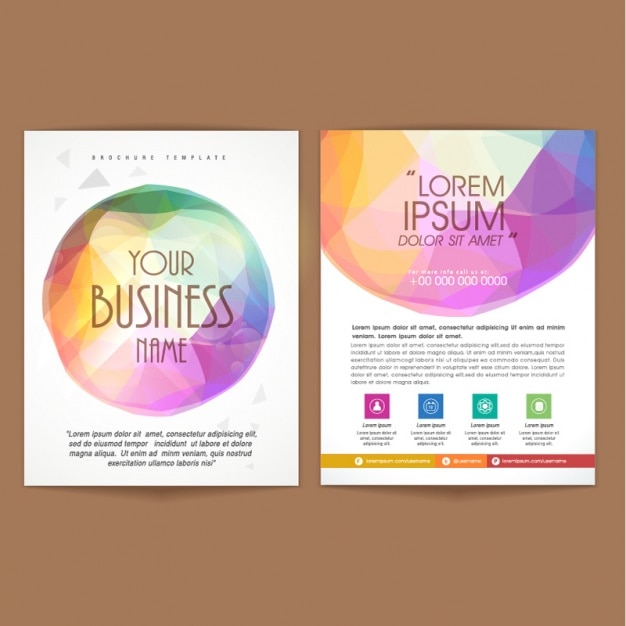 Flyer template with colorful round shape