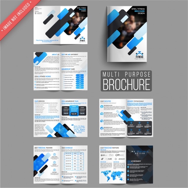 Vector flyer templates with shapes in blue tones