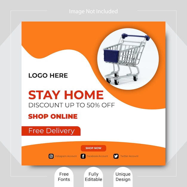 a flyer that says'stay home'on it