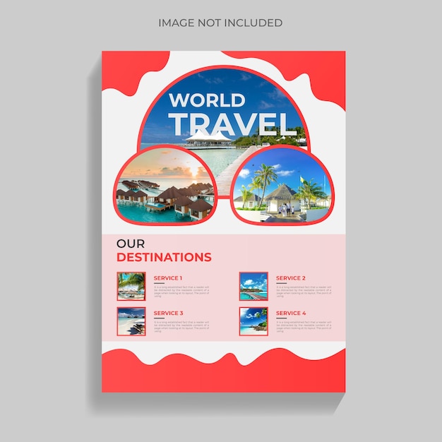 A flyer for a travel company that says world travel.