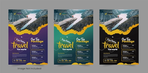 Vector flyer vakantie tour flyer reis poster sjabloon