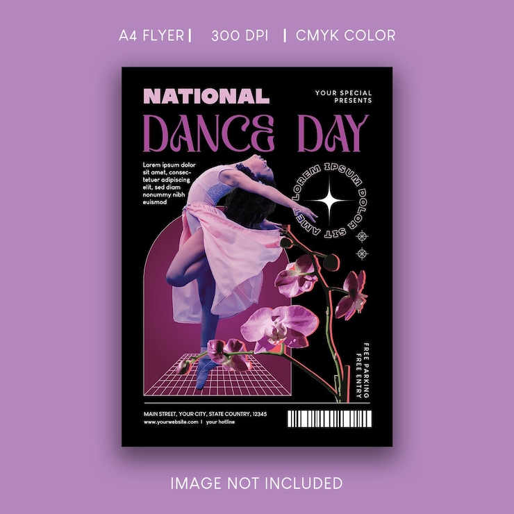 Vector flyer van de nationale dansdag