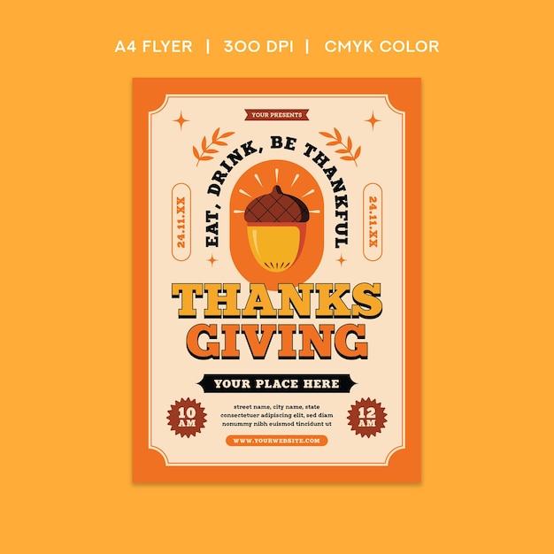 Flyer van de Thanksgiving Party.