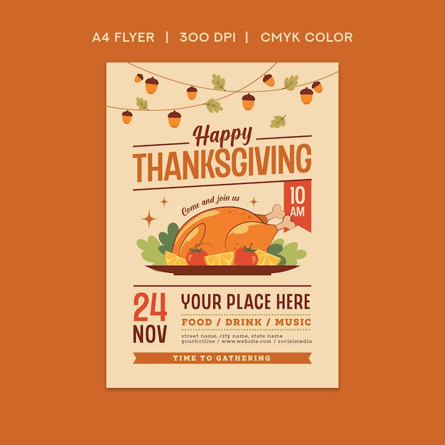 Flyer van de Thanksgiving Party.