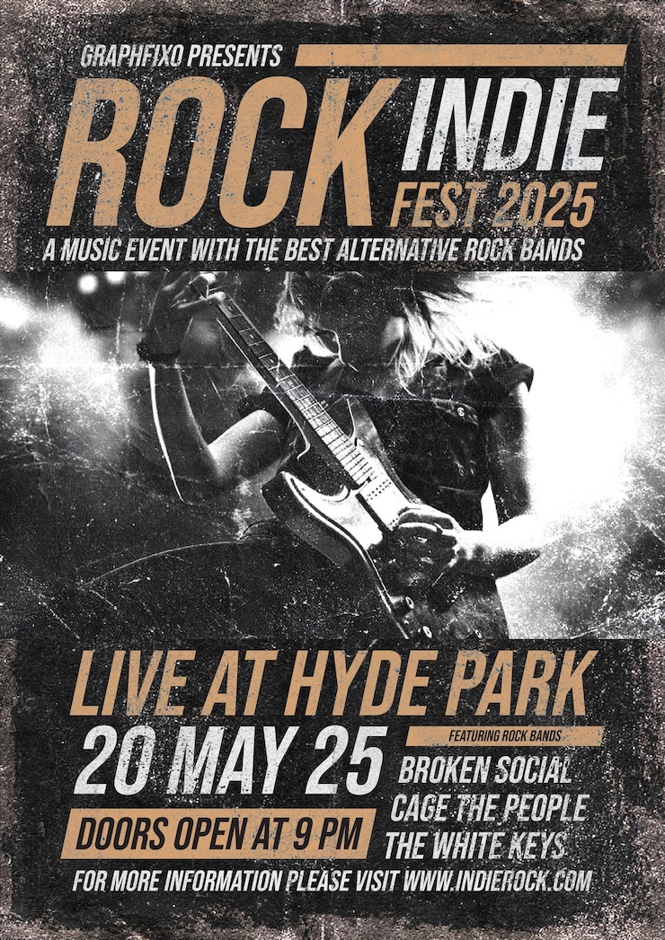 Vector flyer van het modern rock music festival