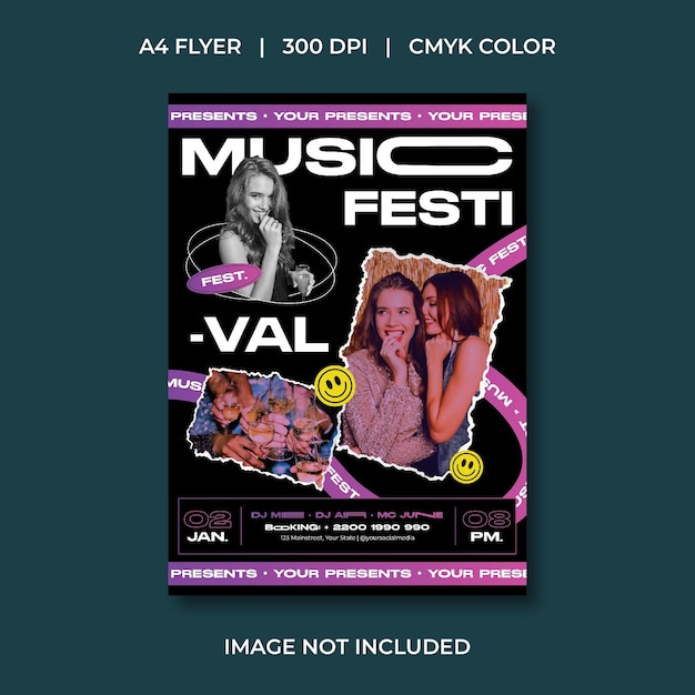 Flyer van het muziekfestival