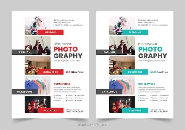Vector flyer voor creatieve fotografie zakelijke fotografieflyer