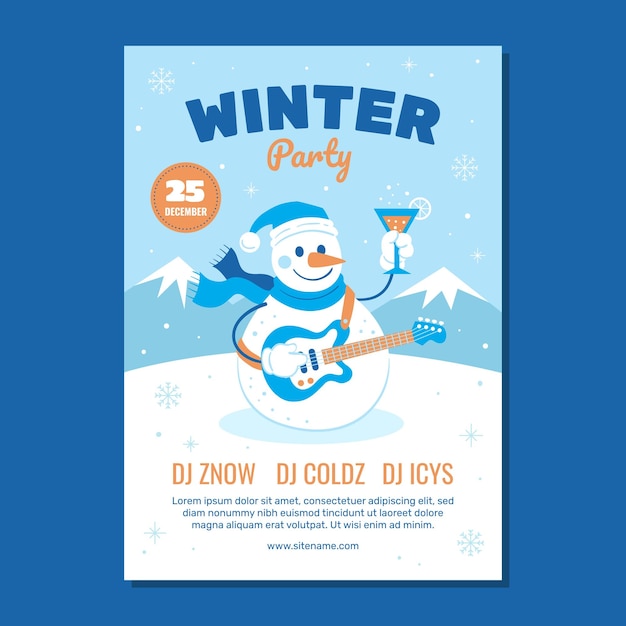 Vector flyer voor de winterfeestjes