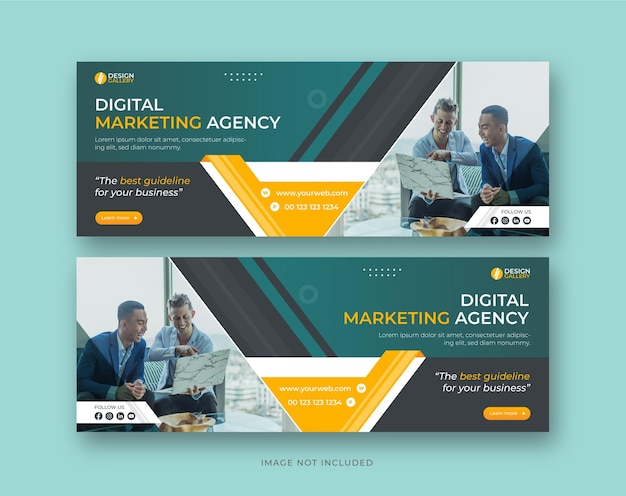 Vector flyer voor digitaal marketingbureau en creatieve sociale media facebook of instagram omslagpostontwerp