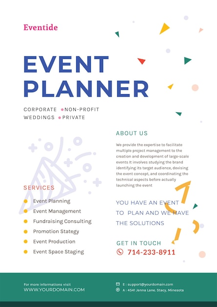 Vector flyer voor evenementenplanner