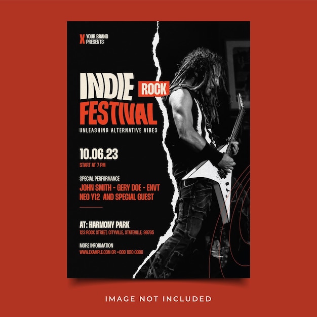 Flyer voor indierockfestivals