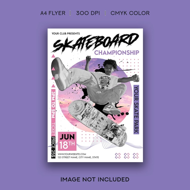 Flyer voor skateboardkampioenschappen