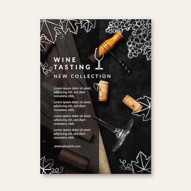 Vector flyer wine tasting template