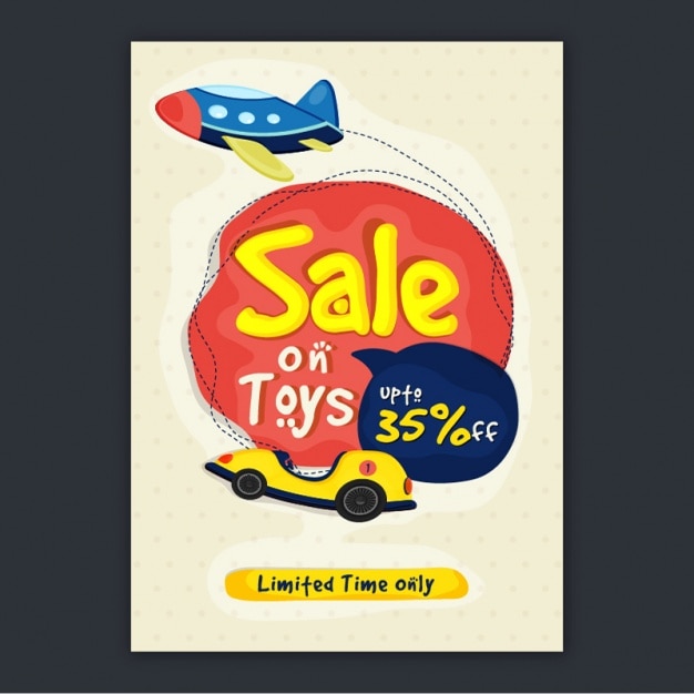 Vector flyer with sale on toys