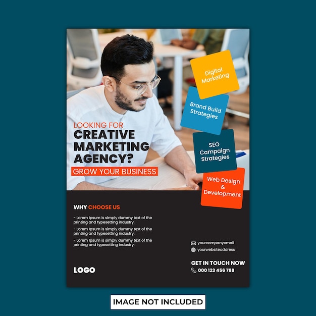 Flyerontwerp voor creatief marketingbureau