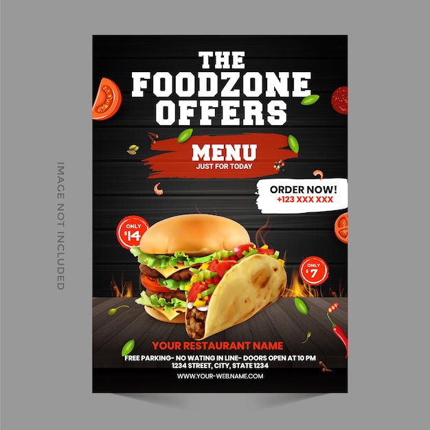 Flyerontwerp voor fastfood