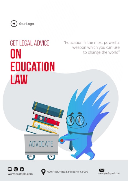 Flyerontwerp voor juridisch advies over onderwijsrechtsjabloon
