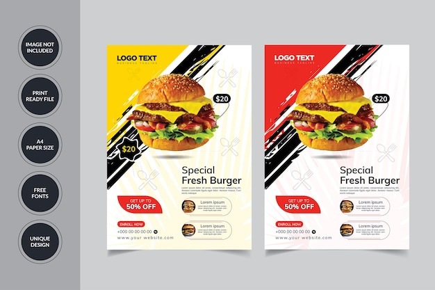 Vector flyersjabloon voor fastfood