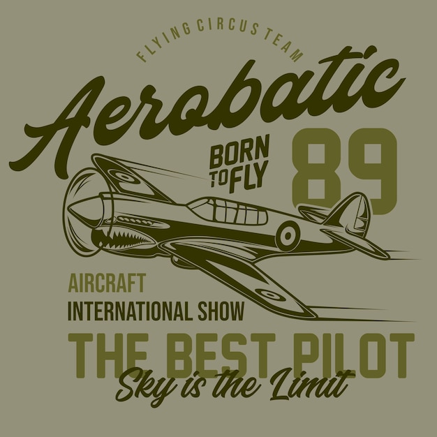 Vector flying aerobatic typographic design