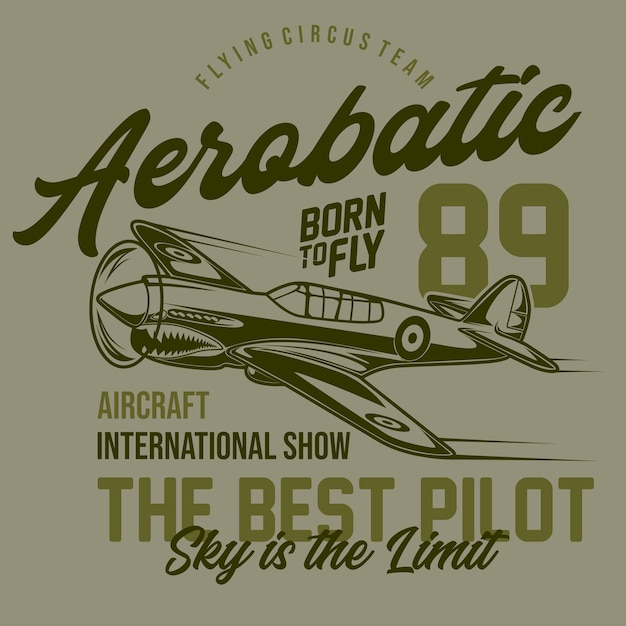 Flying aerobatic typographic design