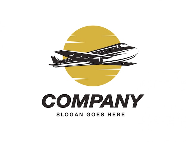 Flying airplane logo