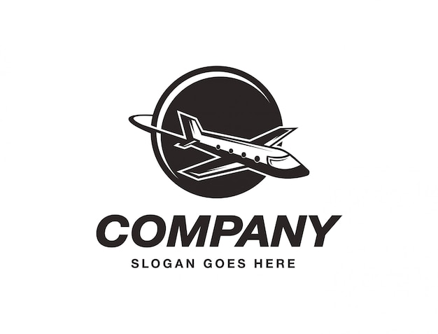 Flying airplane logo