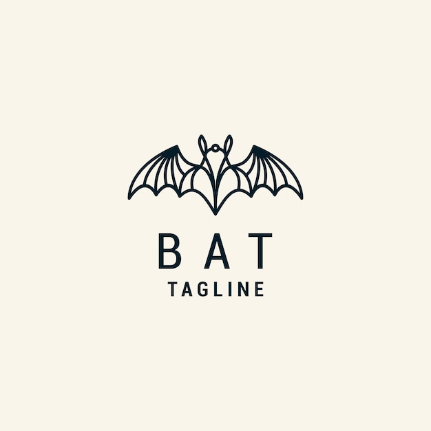 Vector flying bat design icon logo template