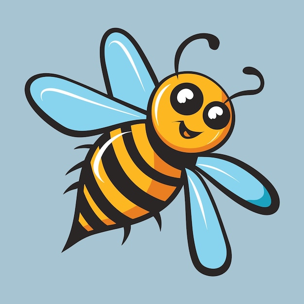 Vector flying bee cartoon