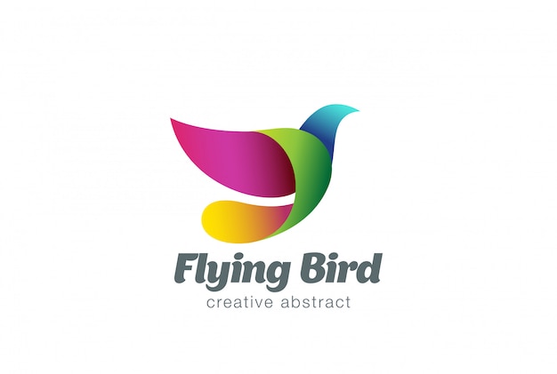 Flying bird abstract logo vector pictogram.