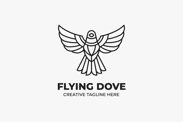 Vector flying bird freedom monoline business logo