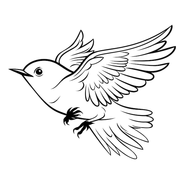 Vector flying bird icon simple illustration of flying bird vector icon for web