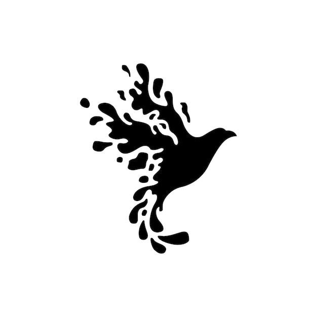 Логотип flying bird ink splash